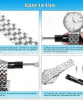 Two Pack Watch Link Removal Kit For Bracelet Adjustment And Replacement Pro Grade Tool Set With Pin Remover And Extra Pins