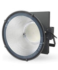 Heavy Duty Rechargeable LED Floodlight with reflective lens, solid aluminum housing, ideal for brightening job sites.