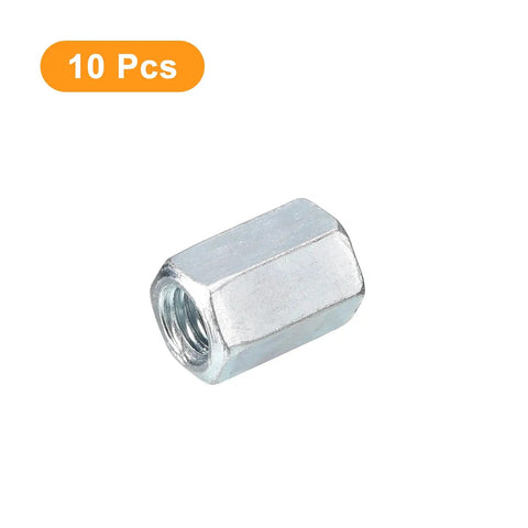 No Fuss Heavy Duty Galvanized Steel M6 Coupling Nuts Pack Of Ten Hex Threaded Rod Connectors For Furniture Projects And Weekend Builds Straight Up Tough Hardware