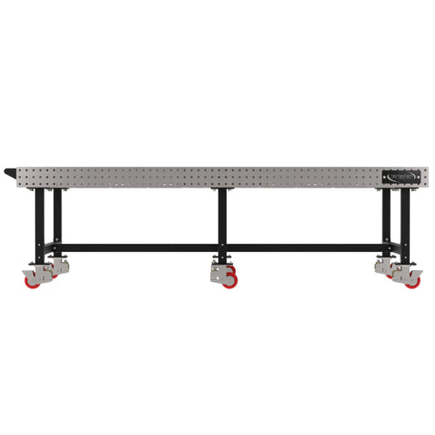 Heavy Duty Steel Welding Fixture Table With Sturdy Carry Handle And Precision Laser Cut Slots, 120x60 inch with locking casters.