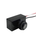 Side view of 2 Pack DC 8-50V Photoelectric Light Control Switch Dusk To Dawn Sensor For Outdoor Lighting, black rectangular photocell with wires