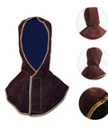 Five Pack Cowhide Welding Hood Cap And Neck Drape For Welders And Metalworkers shown from front and side view details.