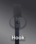 Close-up of the hook on the Badass EV Charger Protection Box For Outdoor And Garage Storage, Rain Resistant Heavy Duty Steel Cover.
