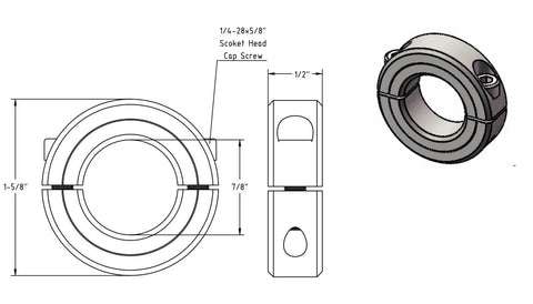 Heavy Duty Carbon Steel Shaft Collar With Double Split Design And Set Screws For Machinery And Industrial Use Built To Last