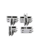 Two Pack Glass Door Hinges 90 And 180 Degree Bilateral Cross Four Sides T Type Clip Cabinet Hinge Aluminum Alloy 12mm Mount