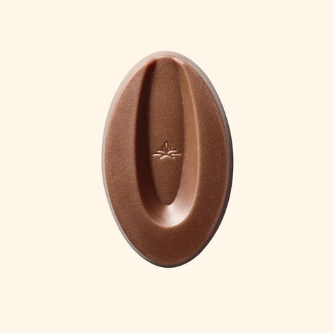 Single Creamy Milk Chocolate Feve For Baking 40 Percent Cacao No Fuss Melt And Temper Vanilla Malt Notes Close-up