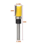 Premium One Piece Flush Trim Router Bit With 1/4 Inch Shank Bearing, 12.7mm carbide cutter for woodworking projects.