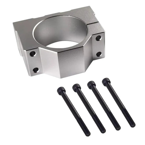 65mm CNC Spindle Clamp Bracket Aluminum Alloy Mount for CNC Engraving Machines and Routers with Four Screws visible