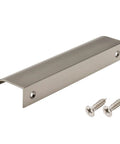 Nickel Plated Aluminum Alloy Curved Edge Finger Pulls For Cabinets And Drawers, 5.9 Inch Length With 5 Inch Hole Spacing, 30 Pcs Back Mount