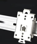 Two Pack 35mm DIN Rail Mount Clips For Solid State Relays Zinc Plated Iron Relay Brackets Rugged Guide Rail Holders For Easy Install In Control Cabinets And Industrial Electrical Panels mounted on 35mm DIN rail