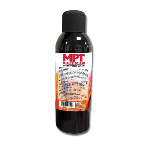 Badass Burnout Fire Safety Spray For Rapid Hot Surface Cooling Non Flammable Biodegradable Formula in black spray bottle.