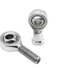 304 Stainless Steel Rod End Bearing Male Female Thread Spherical heim Joint showing smooth polished finish and threaded shaft.