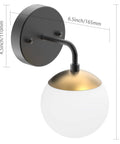 Black And Gold Globe Wall Sconce Mid Century Modern One Light Fixture For Living Room Bedroom Hallway Kitchen Mirror Or Stairs