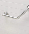 Brushed Nickel 16 Inch Angled Shower Grab Bar For Bathroom Safety, Heavy Duty 500 Lb Support When Mounted In Studs Or With SecureMounts