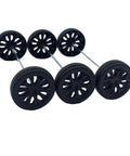 20 Pack Plastic Toy Wheels With 2mm Shafts And Round Axles For RC Cars And DIY Models, 35mm Diameter Wheels, Black Durable Parts