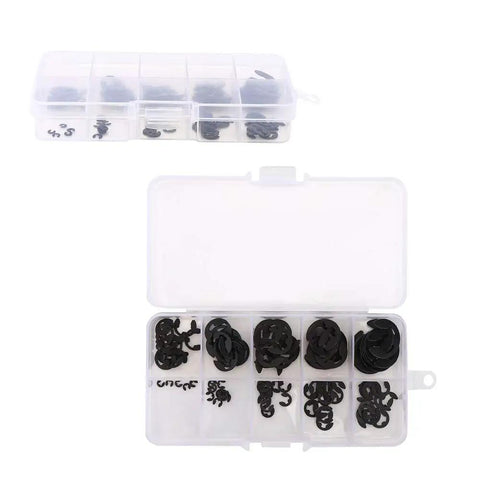 120 Pcs E Clip Circlip Assortment Kit External Snap Ring And Retaining Ring Set For Home Improvement And Industrial Use