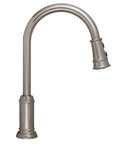 Single-Handle Pull-Down Kitchen Faucet With Sprayer In Satin Nickel Two-Function Head One-Hole Mount Easy Temperature Control