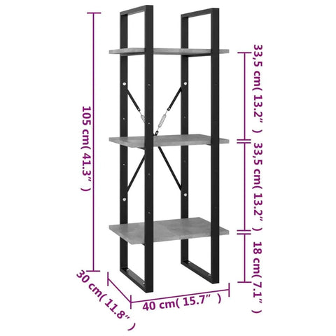 3 Tier Industrial Book Cabinet For Small Spaces Open Front Bookshelf With 3 Shelves Engineered Wood Bookcase dimensions