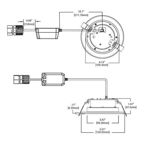 Diagram of 4 Pack Canless LED Downlights With QuickLink For No Fuss Install 4 Inch White Finish Selectable Color Temperature 2700K To 5000K