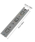 Close-up of Drawer Slide Rail System In Stainless Steel Side Mount Ball Bearing Slides 2 Pack, showing dimensions and design.