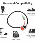 Keyless Push Button Start Stop Switch For Marine Boats And Outboard Engines, round waterproof switch with wire shown