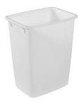 Solid Built 9 Gallon Under Sink Trash Can And Waste Basket For Kitchen Bathroom Or Office Room Featuring A Tough Reinforced Rim Plus Smooth Wipe Down Interior That Makes Spills An Absolute Breeze To Clean Up Today - white rectangular wastebasket.