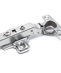 90 Degree Inset 26mm Small Furniture Hinge With Soft Close Mini Hydraulic Damper for Cabinets Cupboards and Doors in silver finish