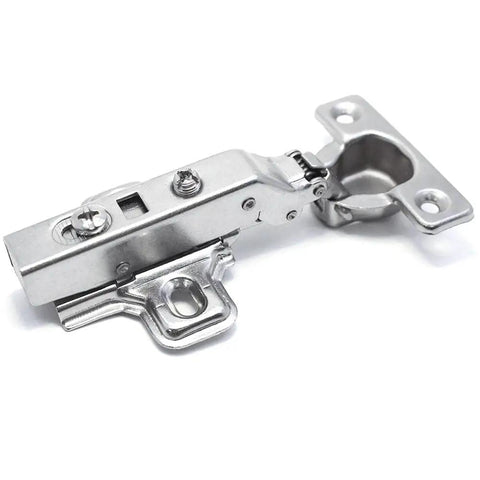 90 Degree Inset 26mm Small Furniture Hinge With Soft Close Mini Hydraulic Damper for Cabinets Cupboards and Doors in silver finish