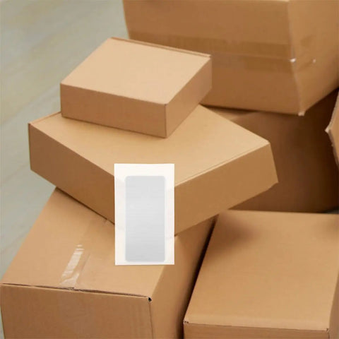 Stack of boxes with 100 Pcs Foam Packaging Bags for Small Electronics and Photo Frames, Tough as Nails Shockproof EPE Foam Protection.