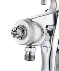 Close-up of the nozzle of a Heavy Duty Pneumatic Spray Gun With Swappable Cups For Slick Home Painting Projects.