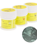 Flux Solder Paste For Mobile Phone Repair Sn63 Pd37 Alloy With Silver Content in 50g containers, close-up of smooth paste.