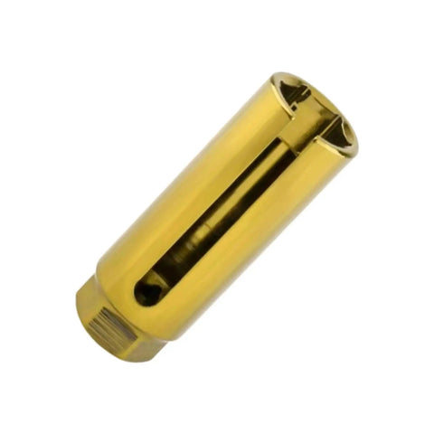 Heavy Duty Alloy Steel O2 Oxygen Sensor Socket Wrench With Anti Slip Grip For Fast O2 Removal Built For Mechanics image showing shiny 22mm socket.