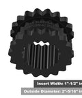 4J Coupling Insert EPDM Rubber Spider 4JE Compatible Solid Design For Jaw Couplings 1-1/2 In Width 2-5/16 In OD 156 In-Lb Torque 7600 RPM Industrial Grade, black insert