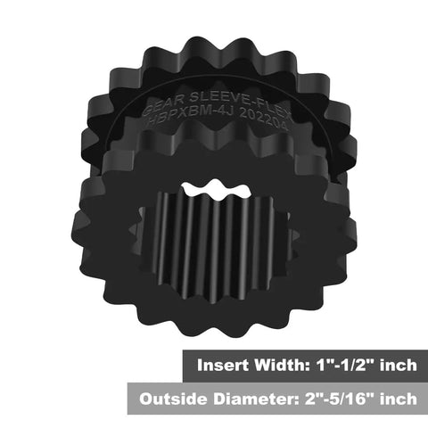 4J Coupling Insert EPDM Rubber Spider 4JE Compatible Solid Design For Jaw Couplings 1-1/2 In Width 2-5/16 In OD 156 In-Lb Torque 7600 RPM Industrial Grade, black insert