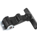 46mm T Handle Rubber Draw Latch With Stainless Steel Bracket for marine use, black elastomer with metal bracket visible