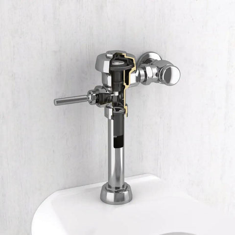 Exposed Manual Water Closet Flushometer 1.6 GPF With Top Spud Connection, Non-Hold-Open Handle, Polished Chrome Finish, Model 3010000