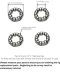 Pack Of Four Ball Bearing Retainer Cages For Bicycle Front And Rear Hub Service One Quarter Inch By Seven Balls Replacement Kit