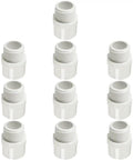 Pack of ten 3/4 Inch PVC Pipe Fitting Adapter Connector Union Coupling Schedule 40 Slip Socket To NPT Male Thread
