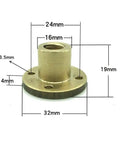 Brass nut dimensions for 300mm T10x2 Lead Screw With Brass Nut Kit For 3D Printers And CNC Machines Z Axis Acme Thread 2mm Pitch 1 Start 2mm