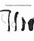 Two Section Foldable Sickle Knife With Wooden Handle And Sheath For Easy Weeding Grab And Go Portable Garden Tool displayed unfolded and folded.