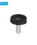 Killer M4x10mm Knurled Thumb Screws 20 Pack Black Steel Hand Grip Bolts shown individually, designed for easy hand operation.