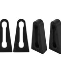 Premium Pack Of Four Durable Rubber Car Door Lock Sound Deadeners For Quiet Slam Free Closing High Grip Auto Noise Absorbing Buffer Pads That Keep Doors Shut Tight, black rubber buffers from different angles.