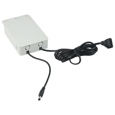 Mini Ups Battery Backup 12V 2A 6000mAh For Wifi Router Modem with black power cord and compact white casing.