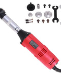 Red VOTOER 550W corded die grinder with assorted grinding, sanding, and polishing attachments