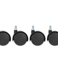 Rcniso Silent Furniture Caster Set with Smooth Bearing for Cabinet Cart, 360 Degree Rotation for Office Use, 4 black casters with screws.