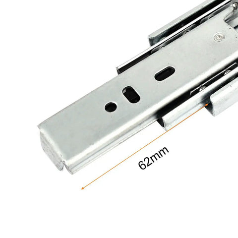 Close-up of 4 Inch Full Extension Drawer Slides With Ball Bearing Track Rail, 45Mm Wide, 33Lb Capacity, heavy-duty metal rail