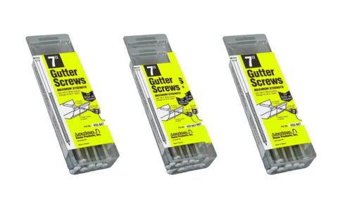 White Gutter Screws For 5 Inch And 7 Inch Gutters, 10 Pack, Set Of 3, Heavy Duty Galvanized Steel Ferrule Mounting Nails For Attaching Gutters To Fascia, Durable Weatherproof Fasteners From Amerimax Home Products packaging