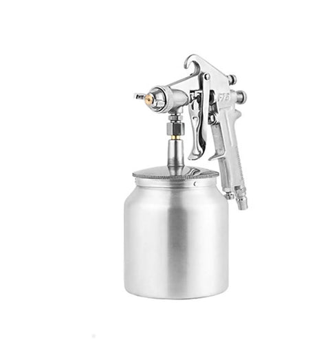 Built Tough Pneumatic Paint Sprayer With Slick Finishes And No Sweat Cleanup Ideal For Auto Detailing Furniture Makeovers And Handyman Projects Featuring Rust Resistant Steel Tips in silver finish.