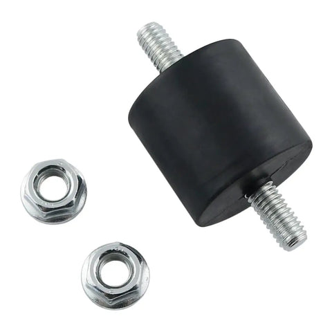 4 Pack M6 Rubber Shock Absorbing Mounts With Bolts Vibration Isolation Pads For Fitness Equipment Air Conditioners Water Pumps And Welding Machines 1.9 Inch Length Durable Black, black rubber mount with M6 studs and nuts