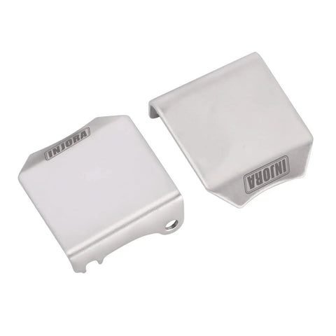 14g Stainless Steel Skid Plate Chassis Armor And Axle Protector For TRX4M showing two engraved metal plates